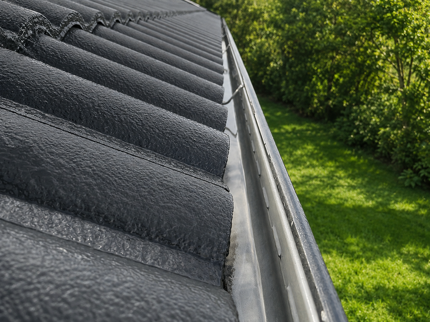 Clean, clear roof gutter after professional gutter cleaning on a Sydney home